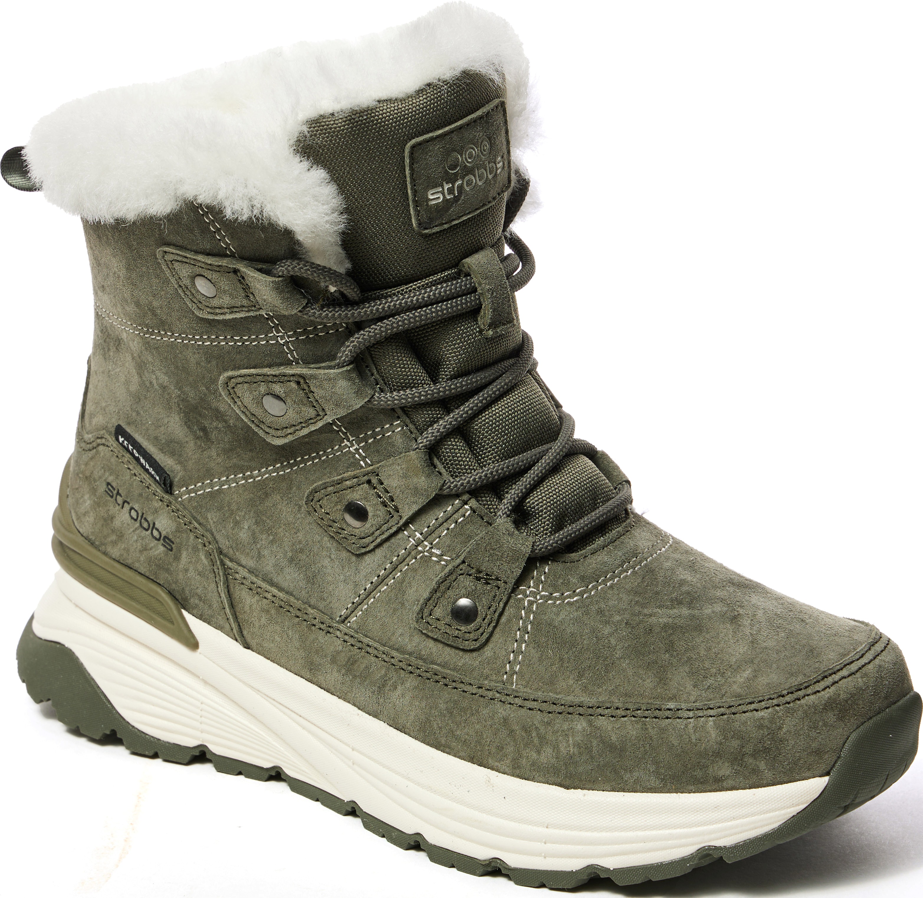 Полусапоги Strobbs с мехом женские F8487-19 хаки