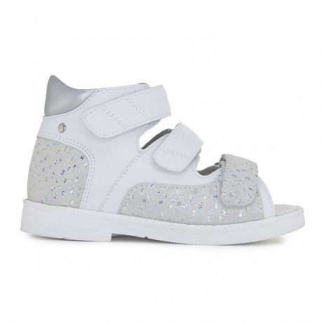 Сандали ортопедические Ортобум для девочек 25057-13 хрустально-белые. Изображение 2 из 6