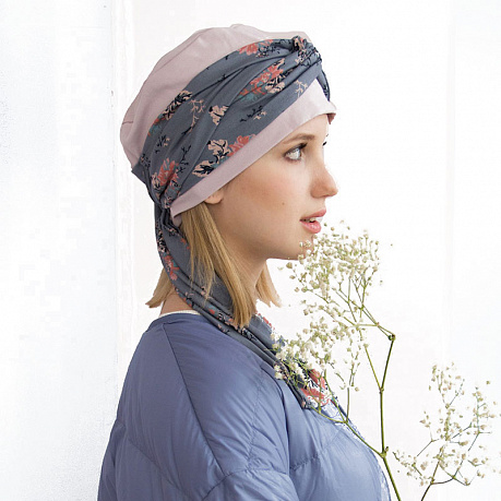 Убор головной Golova Мари розовый/цветы. Изображение 2 из 2