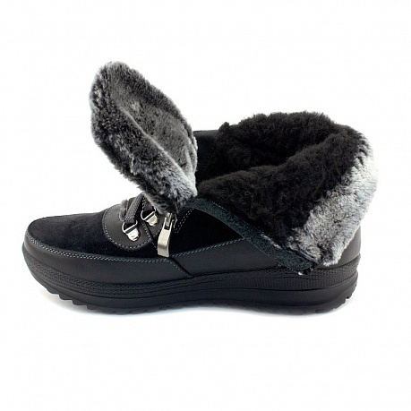 Полусапоги Dr. Spektor с шерстью женские Ш0447-В/К черные. Изображение 2 из 4