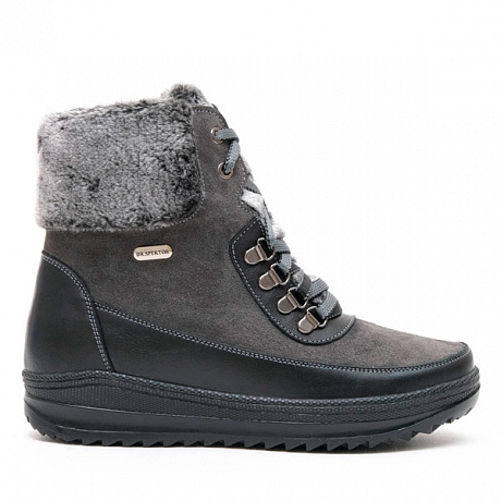 Полусапоги Dr. Spektor с шерстью женские Ш0447-В/К серый/черный. Изображение 3 из 9