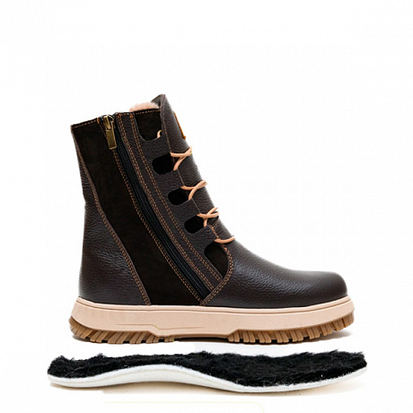 Полусапоги Orto-Care с мехом женские FW-60-25-99/9KNM коричневые. Изображение 2 из 3