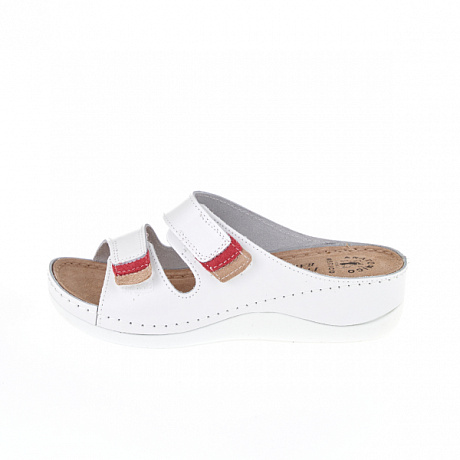 Сабо Fratelli Babb женские D-3333 белый/красный/бежевый. Изображение 3 из 5