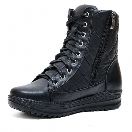 Полусапоги Dr. Spektor с шерстью женские Ш0418-К/ПЛ черный глянец. Изображение 3 из 5